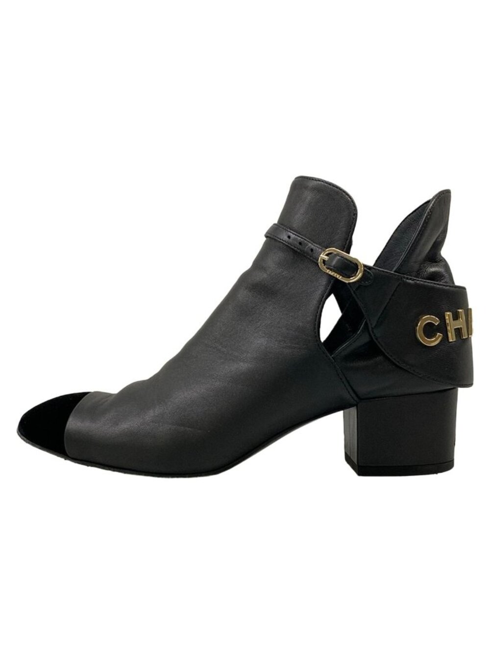 Chanel Boots 37C Black Leather
